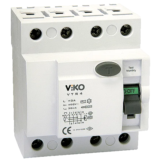 Viko VTR4-10030 4 Kutuplu 100A 30mA Kaçak Akım Koruma Rölesi