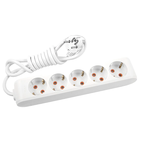Viko Multi-Let Beşli Grup Priz Topraklı 1 Metre Beyaz (Çocuk Korumalı)