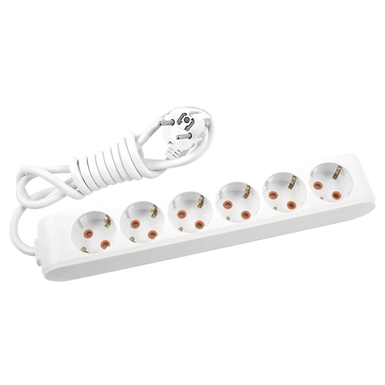 Viko Multi-Let Altılı Grup Priz Topraklı 3 Metre Beyaz (Çocuk Korumalı)