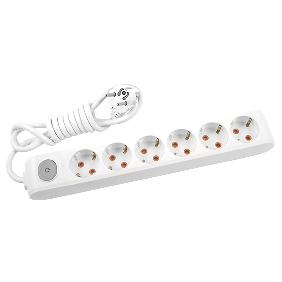 Viko Multi-Let Altılı Grup Priz Anahtarlı Topraklı 2 Metre Beyaz (Çocuk Korumalı)
