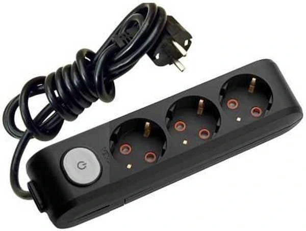 Viko Multi-Let Üçlü Grup Priz Anahtarlı Topraklı 2 Metre Siyah (Çocuk Korumalı)