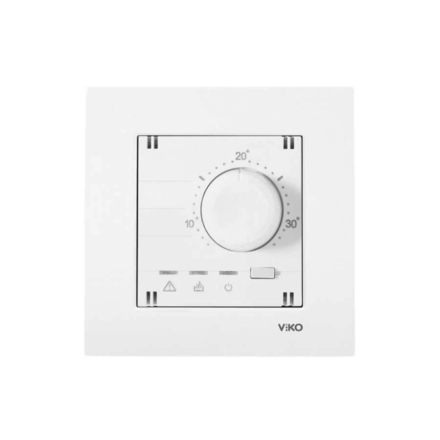 Viko Karre Meridian Beyaz Analog Termostat Isıtma ve Soğutma (Çerçeve Hariç)