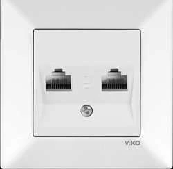 Viko Karre/Meridian Beyaz İkili Data Cat6 Mekanizma (Çerçeve Hariç)
