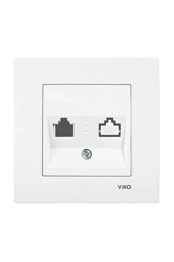 Viko Karre/Meridian Krem İkili Data Jacksız Mekanizma (Çerçeve Hariç)