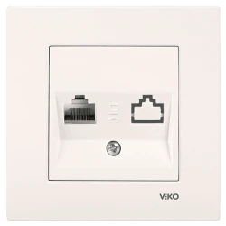 Viko Karre/Meridian Krem Tekli Data Cat6 Mekanizma (Çerçeve Hariç)