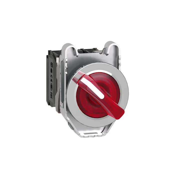 Işıklı, mandal buton LED 24 VAC /DC  Kırmızı 1 NA+1 NK