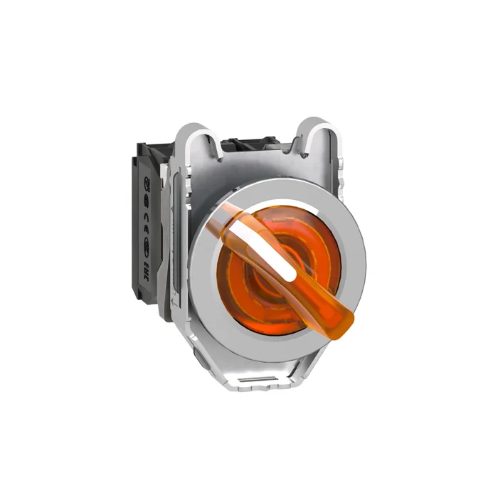 Işıklı, mandal buton LED 24 VAC /DC  Sarı 1 NA+1 NK