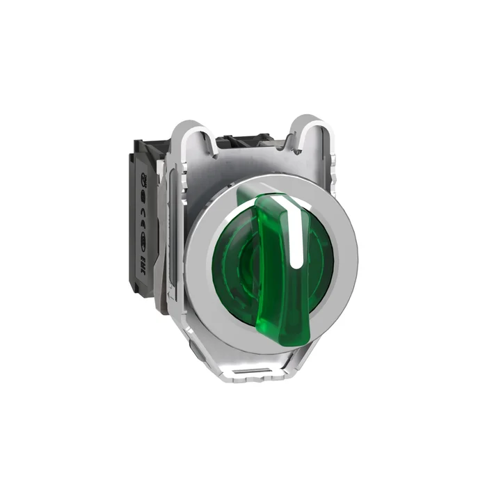 Işıklı, mandal buton LED 24 VAC /DC  Yeşil  1 NA+1 NK