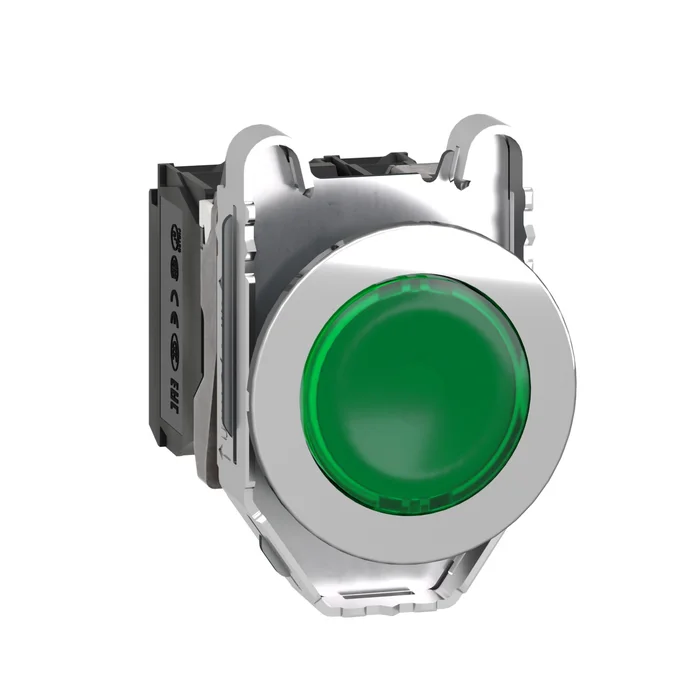Işıklı, yaylı butonlar LED 24 VAC /DC Yeşil 1 NA+1 NK