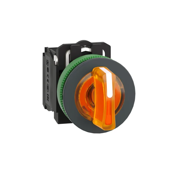 Işıklı, mandal buton LED 24 VAC /DC    Yeşil 1NA+1NK